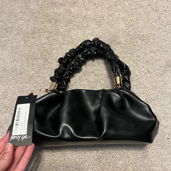 Nasty Gal Bags Nasty Gal Faux Leather Ruched Handle Shoulder Bag